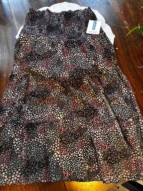 Nwt True Craft Women's Black Floral Tiered Maxi Skirt,